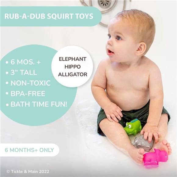 Rub-a-Dub Gift Set, 5-Piece Bath Set Includes Elephant Hooded Towel, 3 JungleToy - Picture 6 of 6